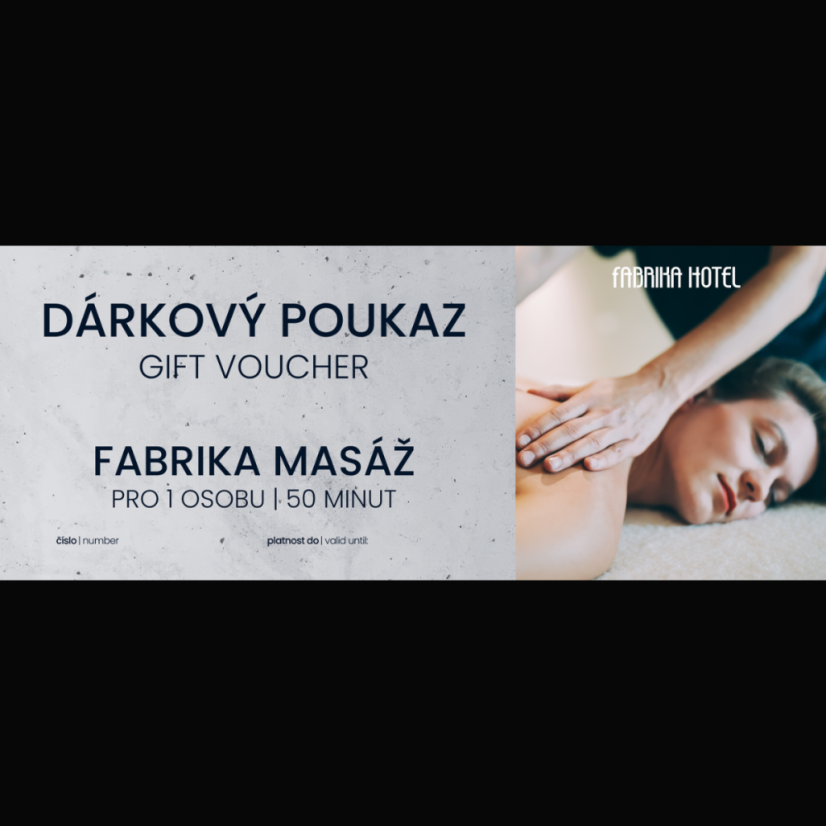 Poukaz na FABRIKA MASÁŽ pro 1 osobu | 50 minut